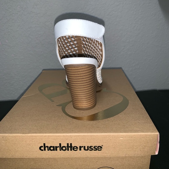 Charlotte Russe, White Heel Sandal, New with Box - Picture 3 of 3